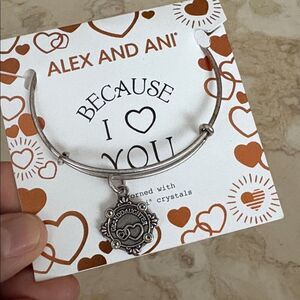 NEW! Alex And Ani Because I Love You Granddaughter Bracelet Swarovski Crystals